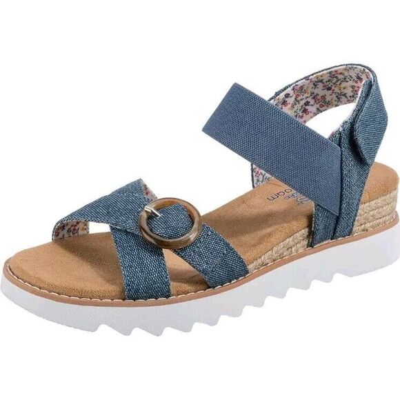 BOBS From Skechers Womens Desert‎ Kiss Hi Blue Espadrilles 6 Medium - Picture 1 of 12